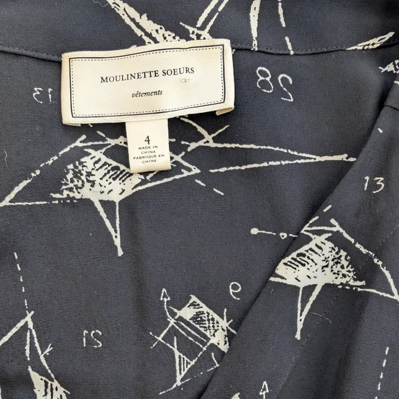 MOULINETTE SOUERS Anthropologie Origami Silk Dress sz 4 - Picture 4 of 8